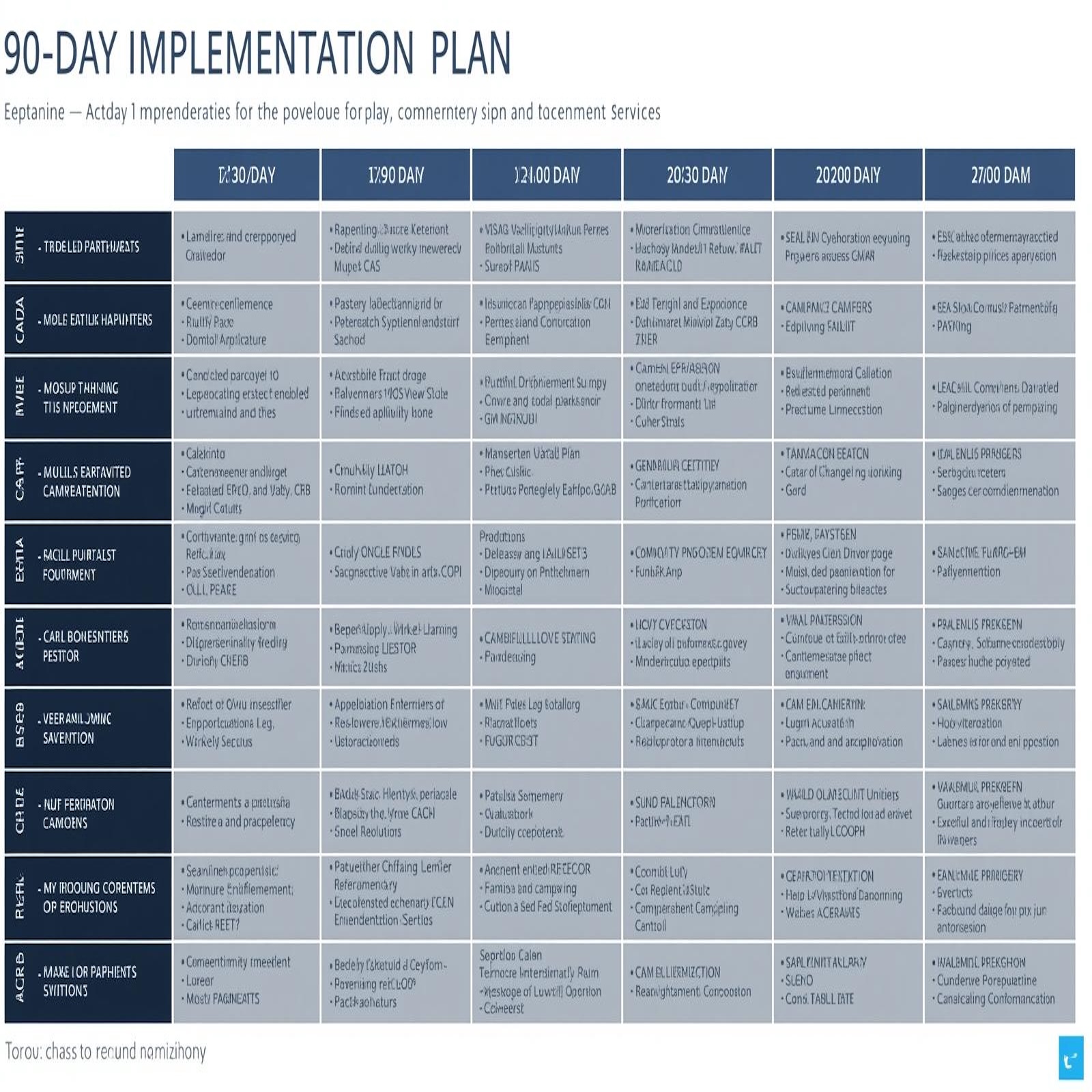 Detailed 90-day plan and roadmap image