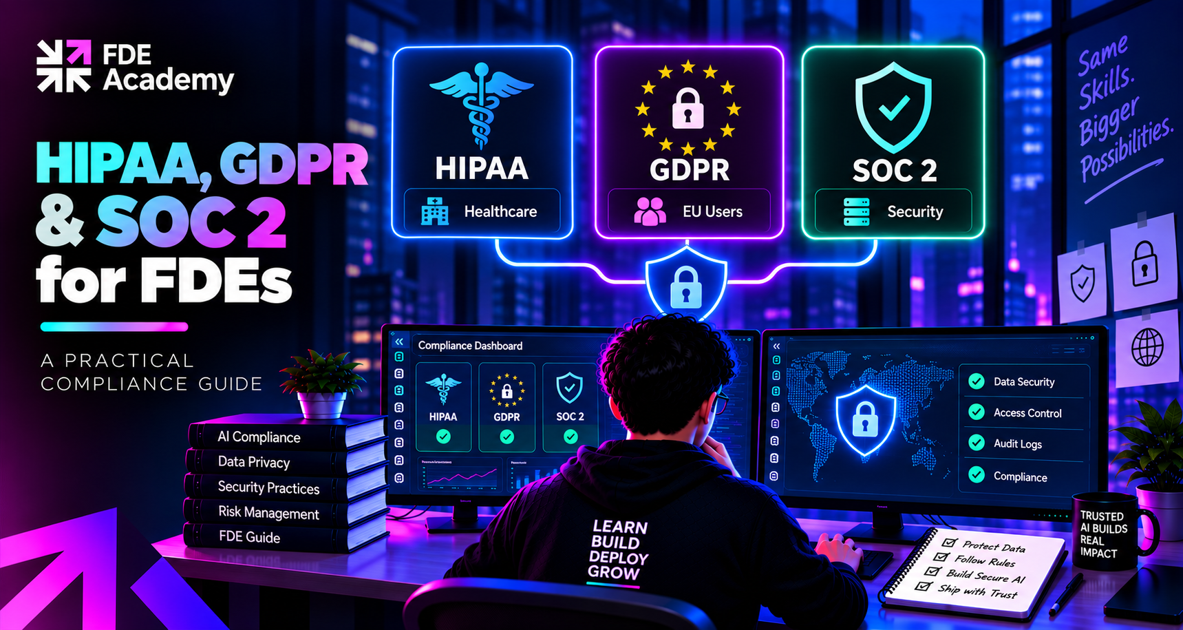 HIPAA Compliant AI, GDPR and SOC 2 for FDEs: A Practical Compliance Guide