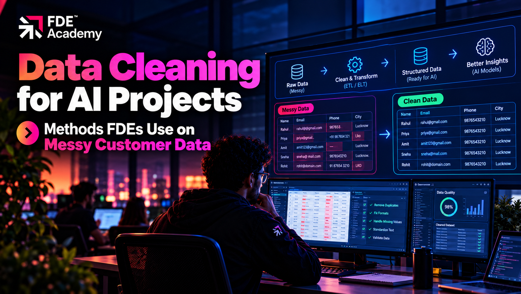 Data Cleaning for AI Projects: Methods FDEs Use on Messy Customer Data