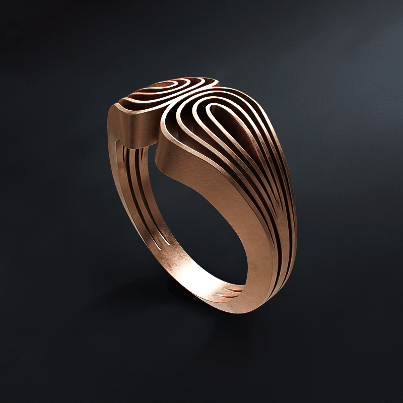 Layrium jewelry Spline Ring on floor