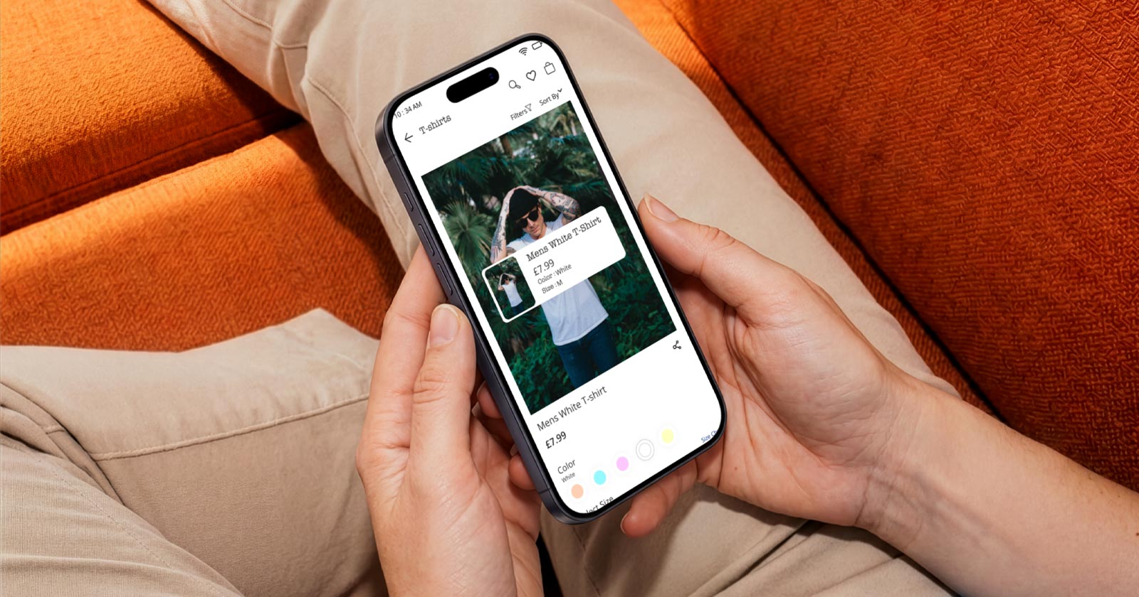 Mobile app concept on a display mockup