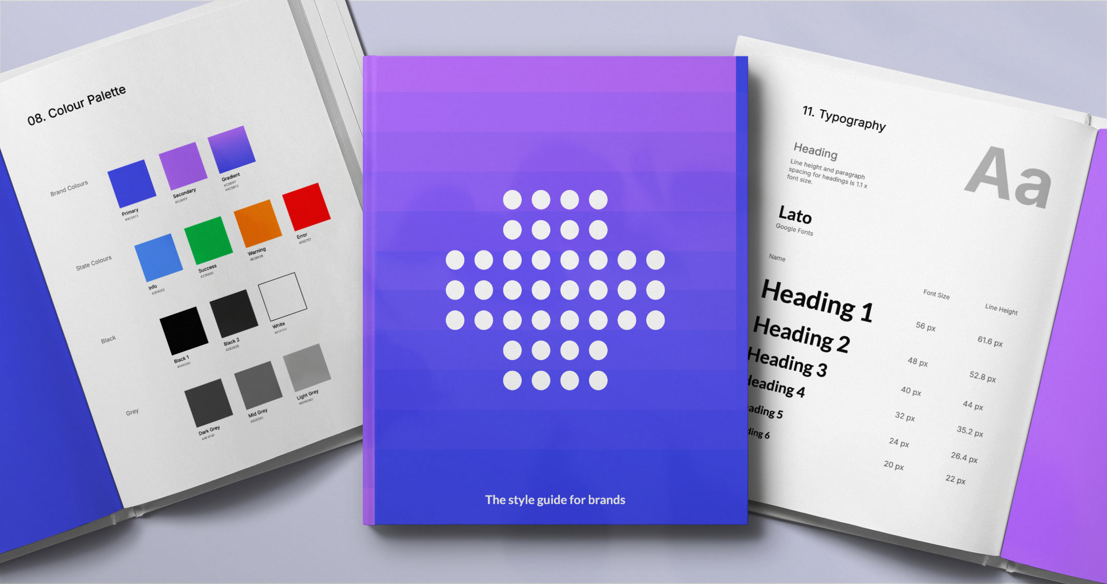 Brand style guide spread