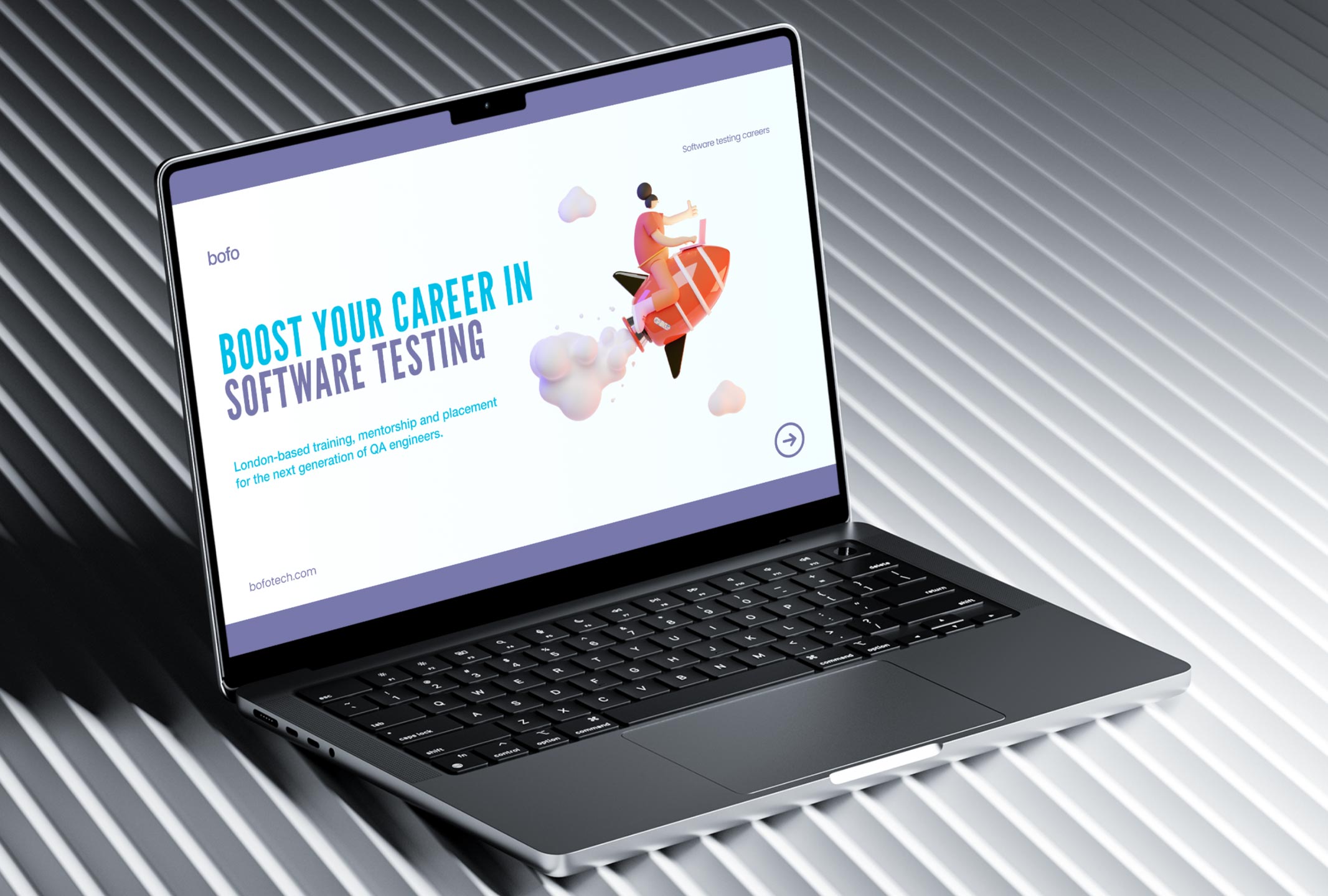 Presentation design concept on a laptop screen