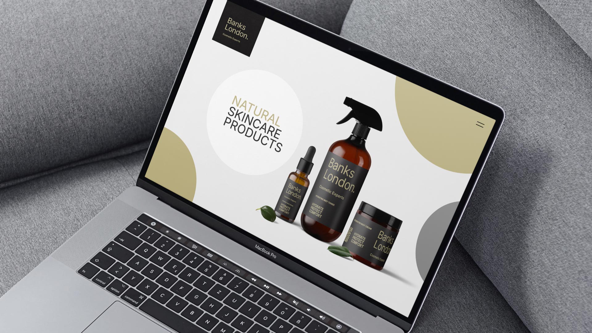 Website design concept displayed on a laptop