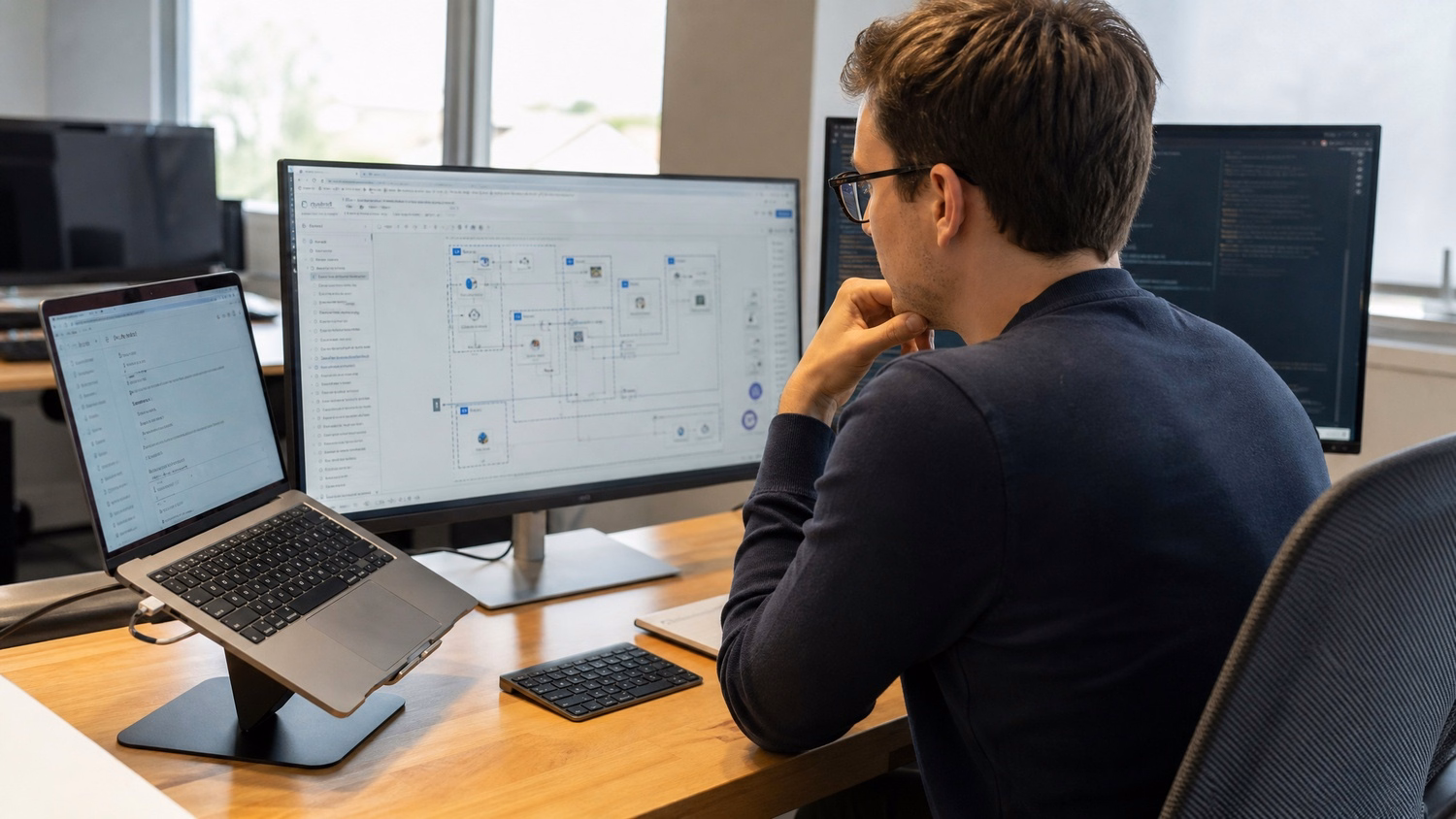 IT professional working at a desk on tasks related to Expert Google Cloud