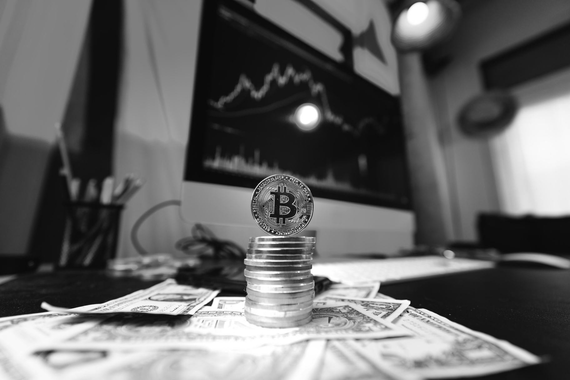 Bitcoin on a home computer chart