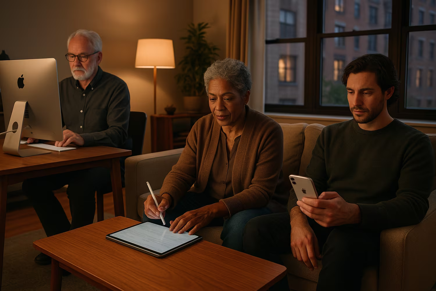 Diverse group using Apple ecosystem