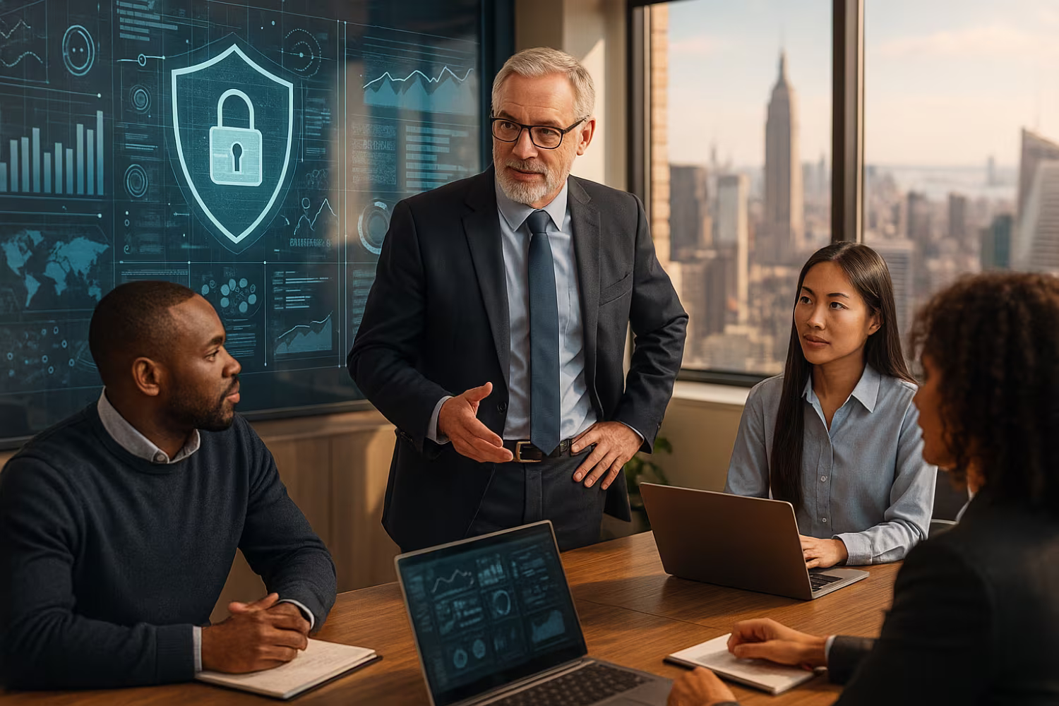 Cybersecurity expert discussing cyber risk assessment