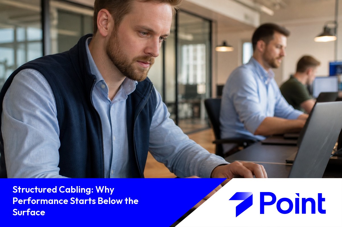 Structured cabling system's internal components and wiring.