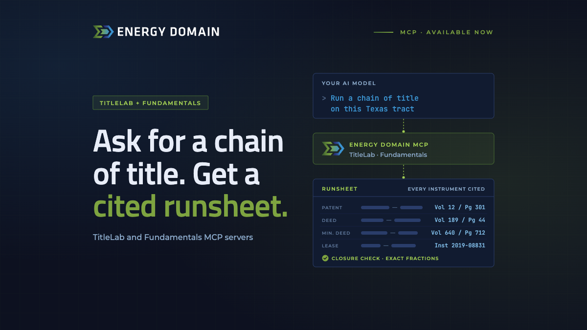Energy Domain Brings Proprietary Title-Chaining IP to Frontier AI Models