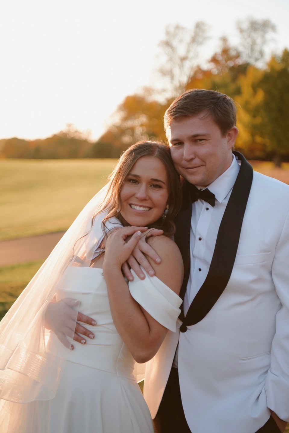 ball gown bride with botox on her wedding day with groom