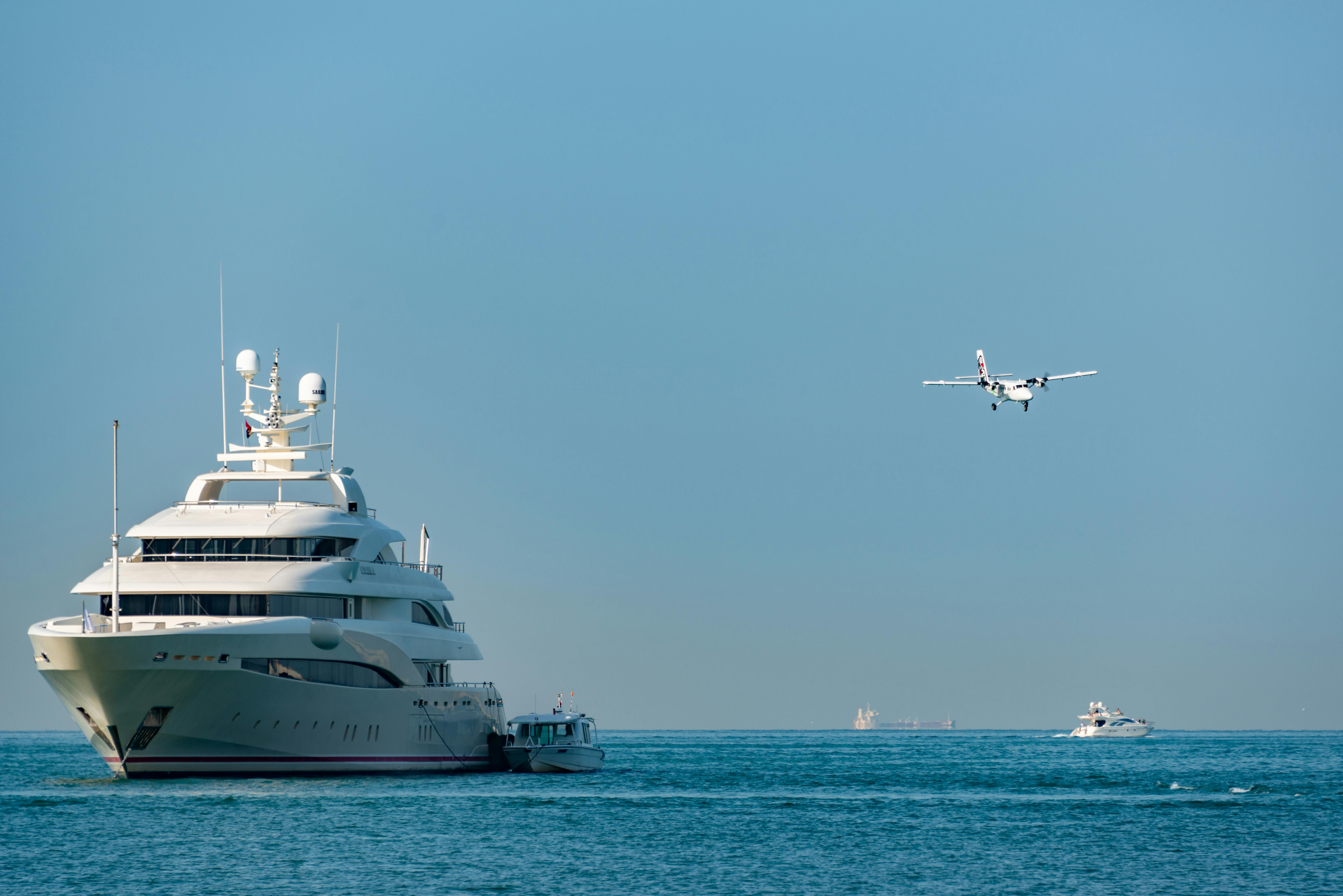 image of a yacht and aircraft