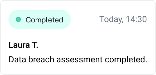 Tabs from a chat inside ChecksMATE informing that the assessment is completed