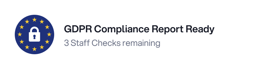Icon representing a card from ChecksMATE regarding a GDPR compliance Report