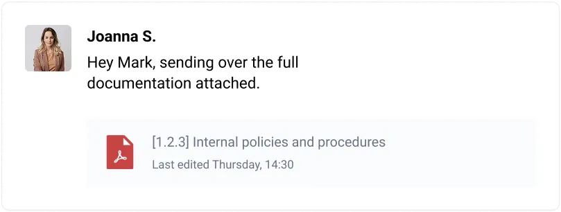 Tab with Joanna's reply with a legal document attached