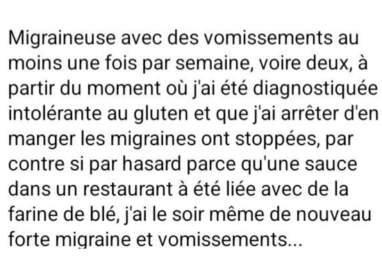 témoignage migraine et sans gluten