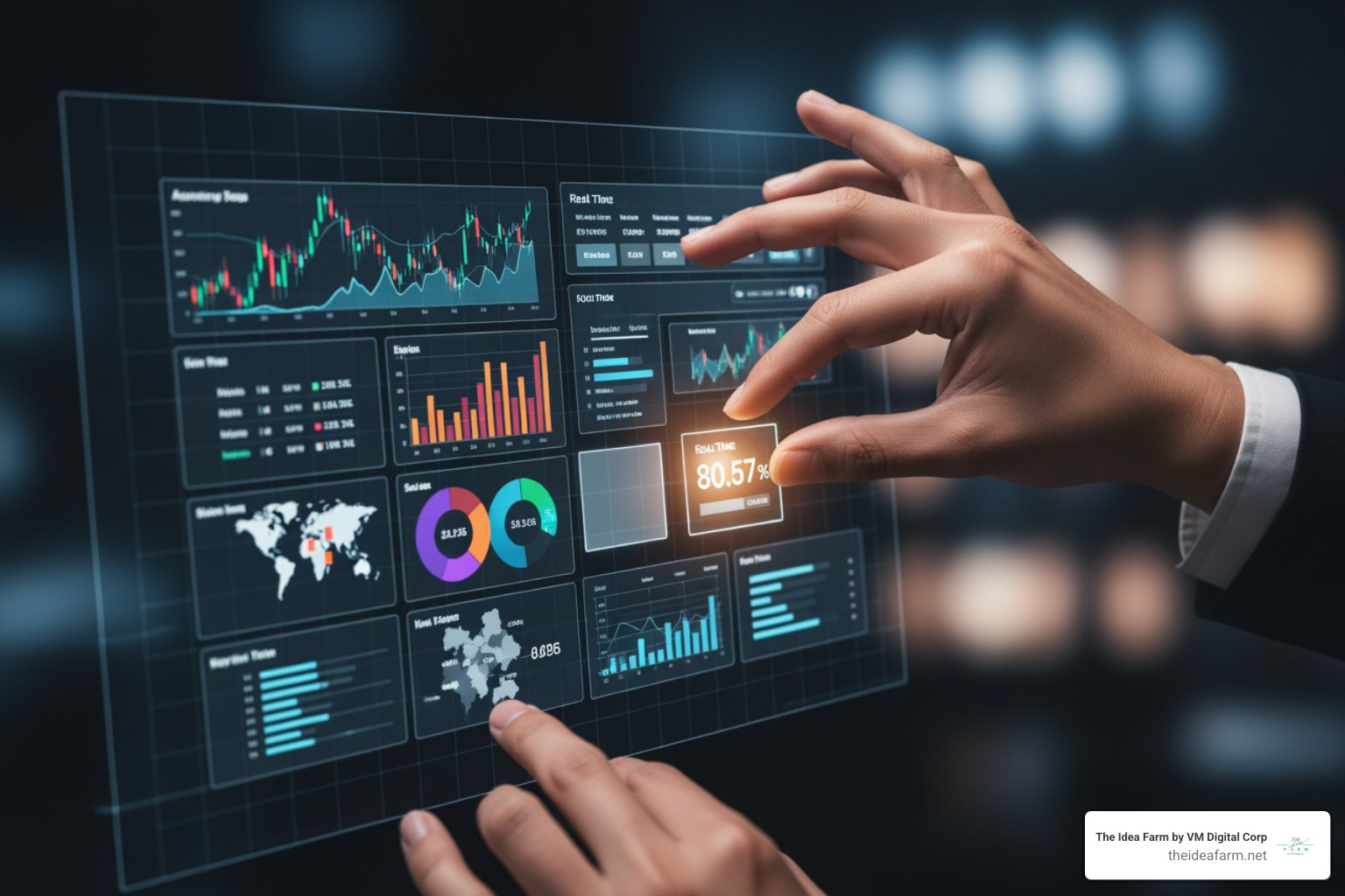 Image of a person assembling different widget blocks to create a dashboard, illustrating modularity and customization - custom analytics dashboards