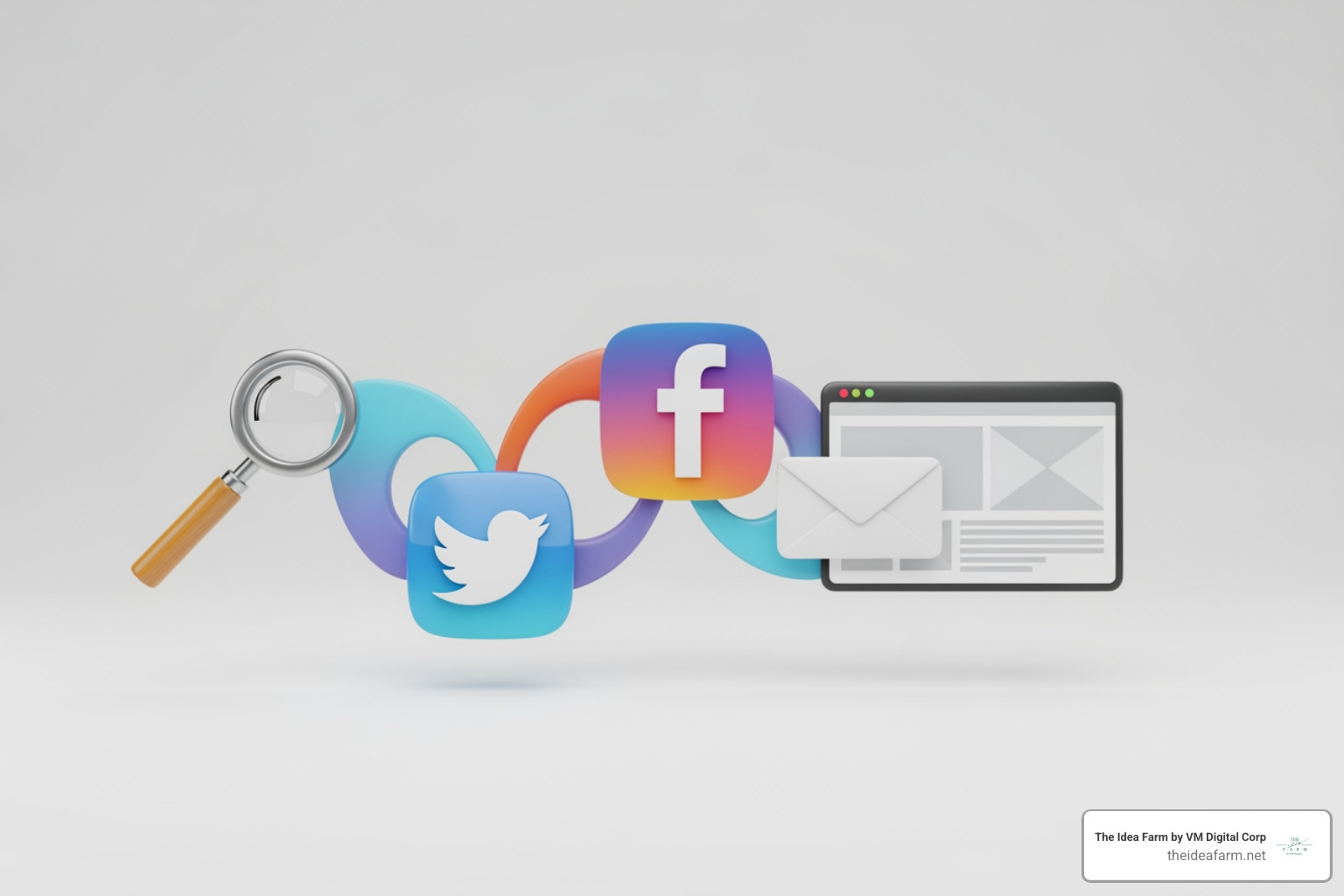 image showing an omnichannel customer journey: search, social media, email, and website all working together - marketing performance optimization