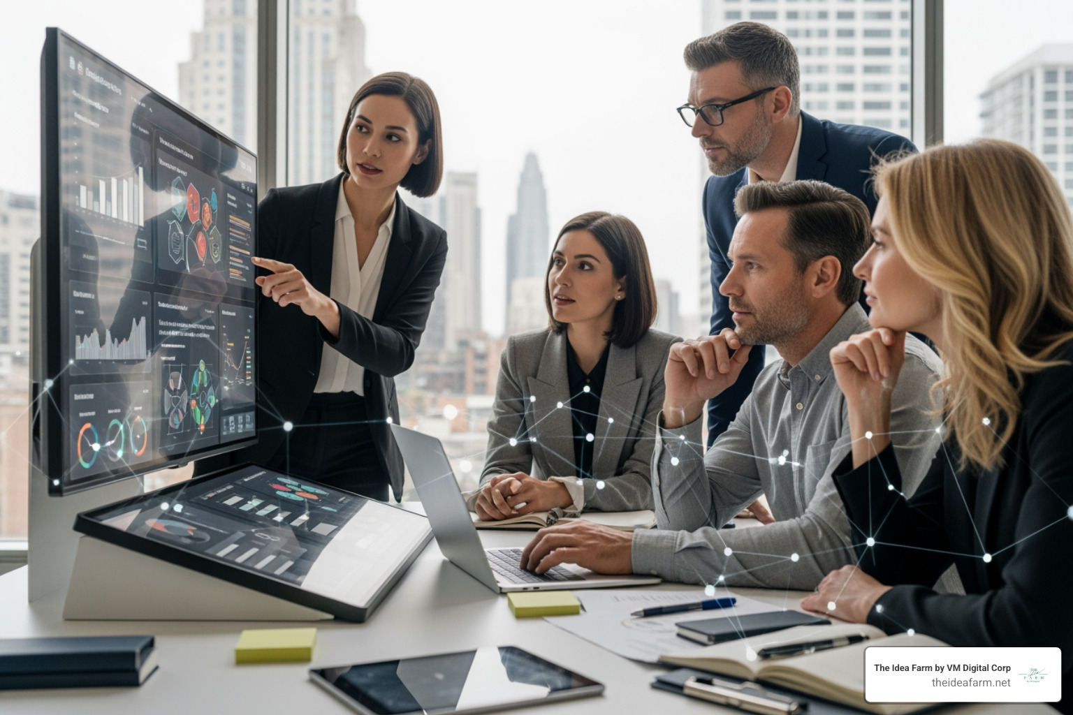 Dashboard showing key growth metrics like ROI, Lead Velocity, and Customer Lifetime Value - marketing automation consulting