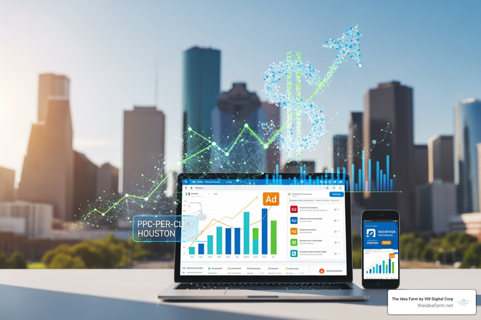 Image illustrating the difference between paid search results and organic search results on a SERP - ppc advertising services houston