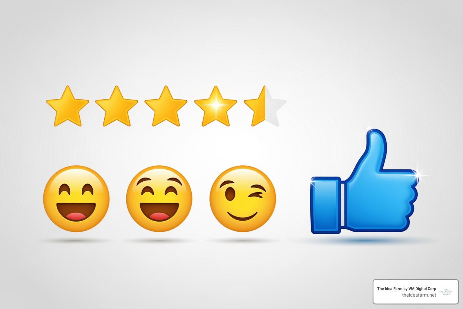 Customer feedback icons (stars, smiley faces, thumbs up) - how to measure success in customer service