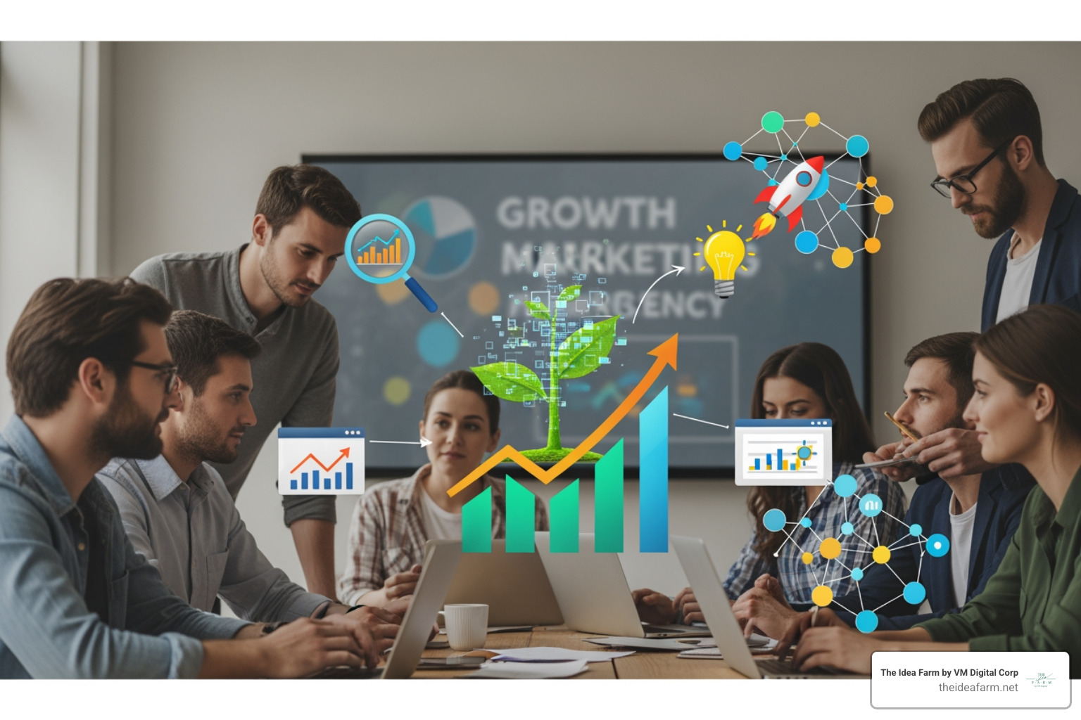A/B testing process diagram showing two versions of a landing page and how traffic is split to find the winner - growth marketing agency