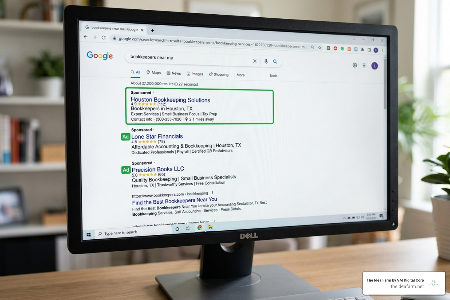 Google search results showing local ads for bookkeeping services - bookkeeping ppc advertising company Google search results showing local ads for bookkeeping services - bookkeeping ppc advertising company
