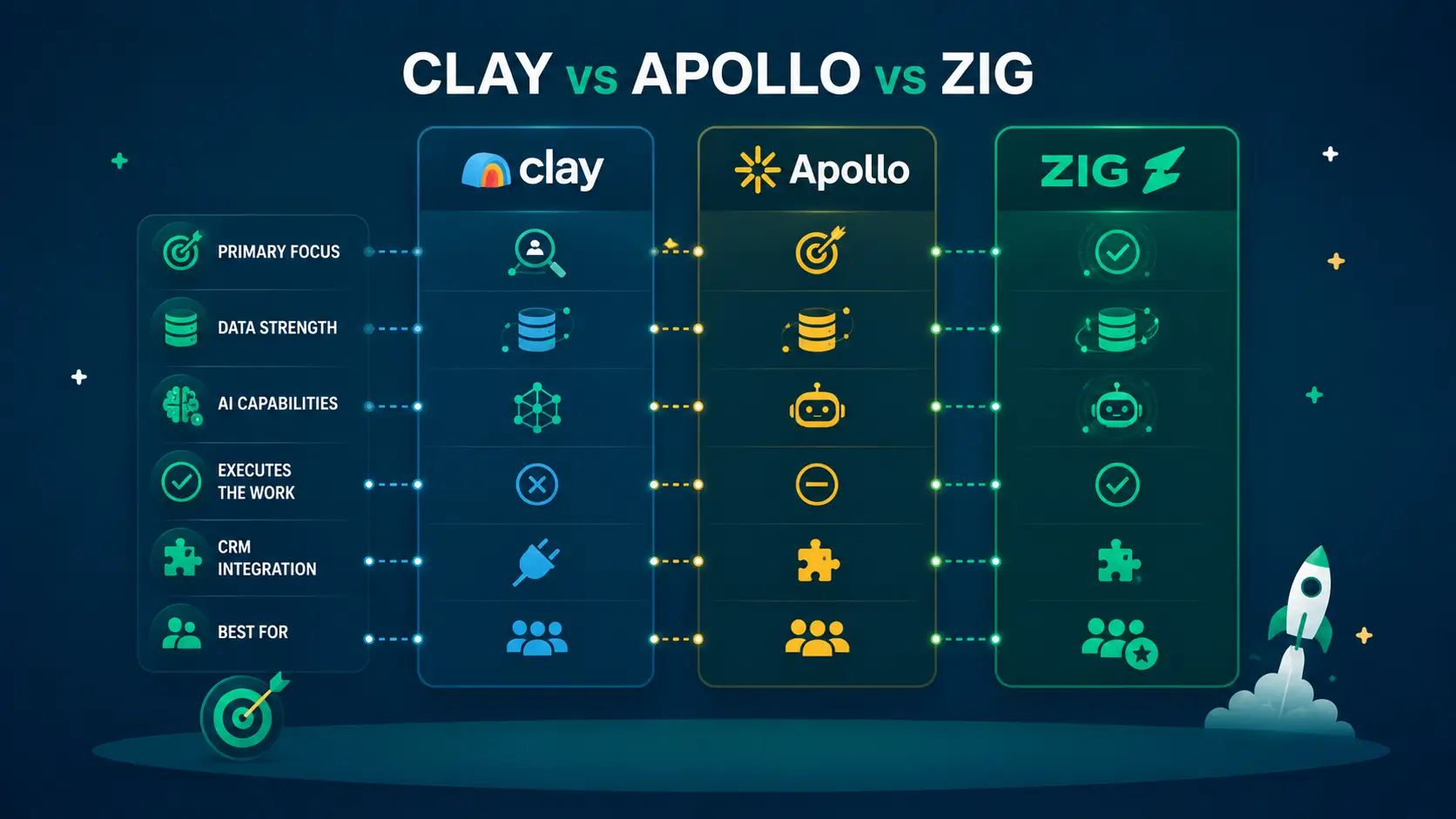 Clay vs Apollo vs Zig: A Real Comparison for B2B Sales Teams