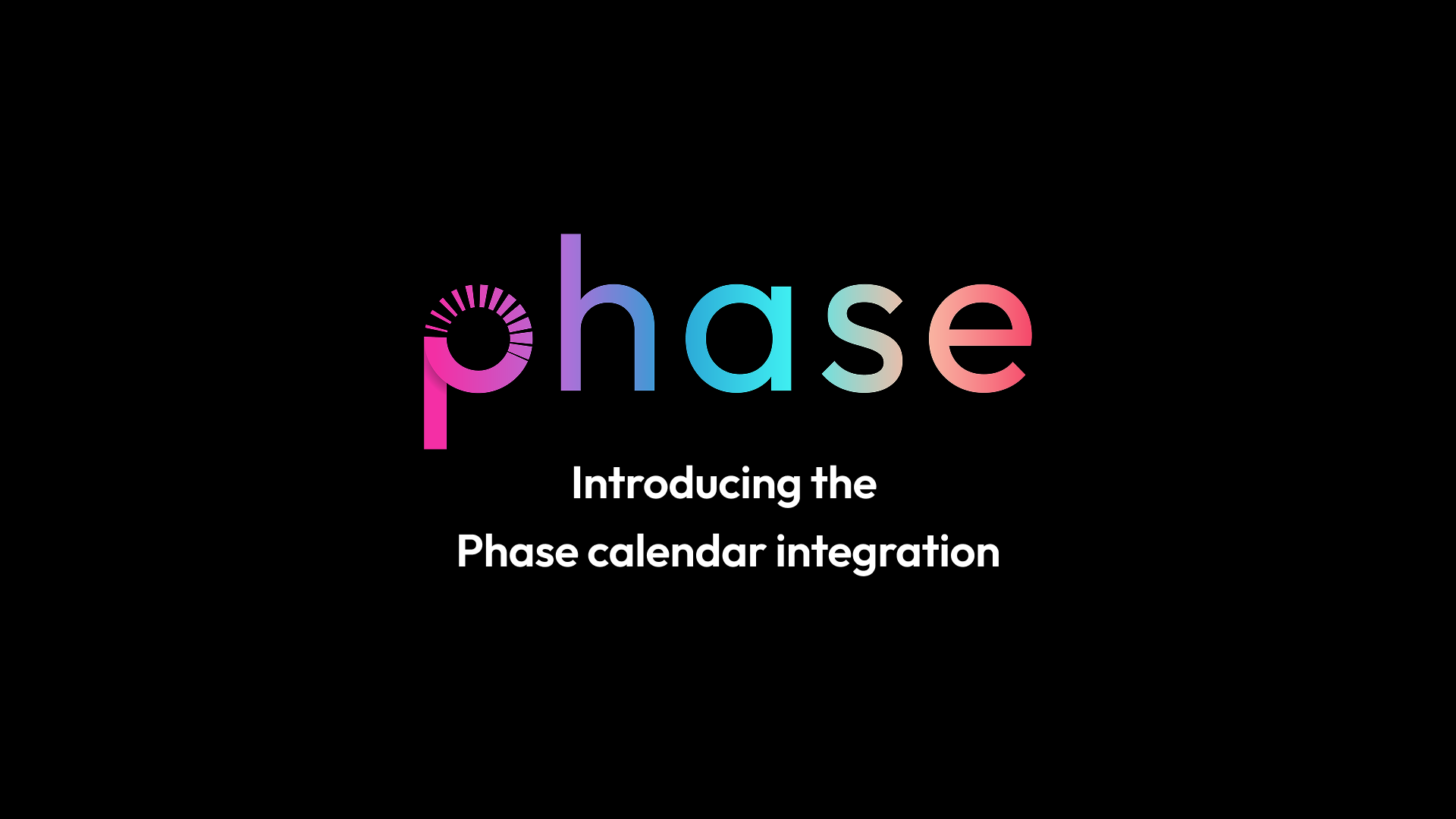 Phase logo; Introducing the calendar integration