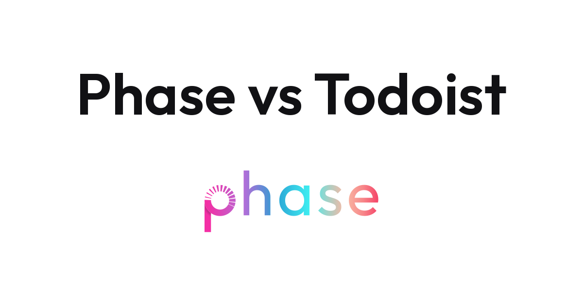 Phone showing Todoist and Phase apps next to a calendar