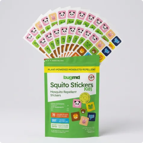 Squito Stickers Kids packaging and stickers