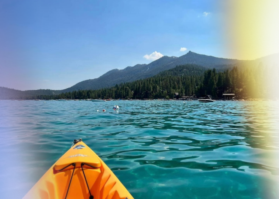 Kayaking on Lake Tahoe near Carson City Nevada highlighting nearby water activities and lifestyle