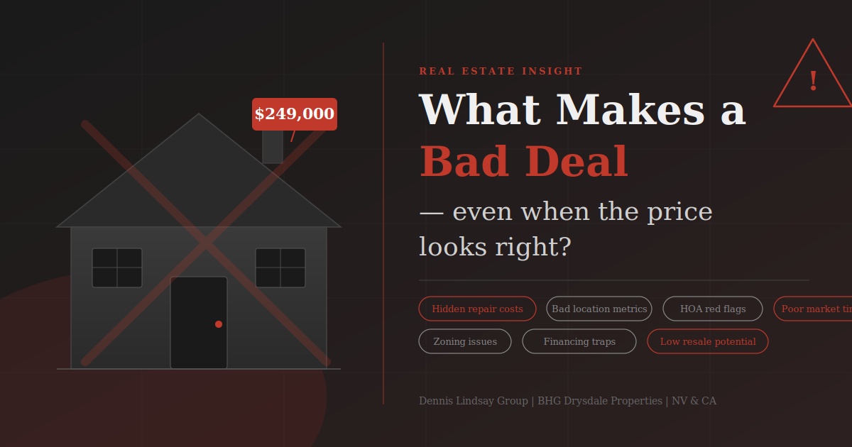 What makes Real Estate deal bad even with a good price