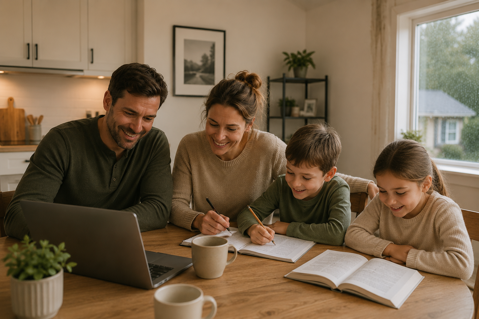 Family enjoying lifestyle flexibility made possible by affordable homeownership