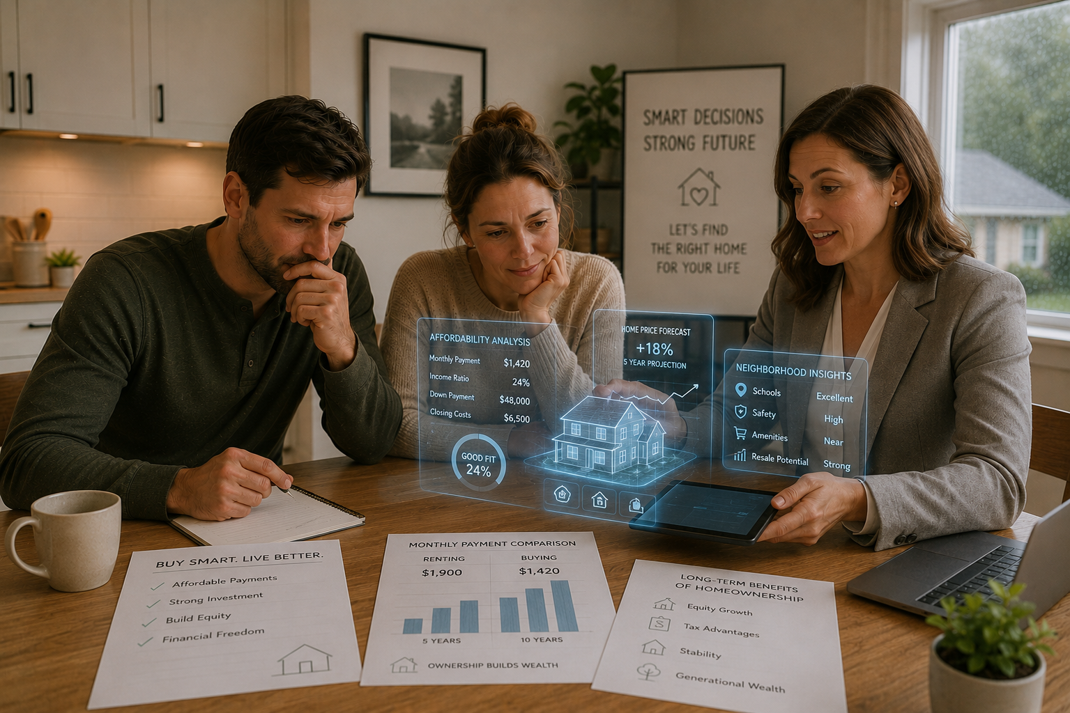 Real estate agent using technology to help buyers make financially smart home decisions