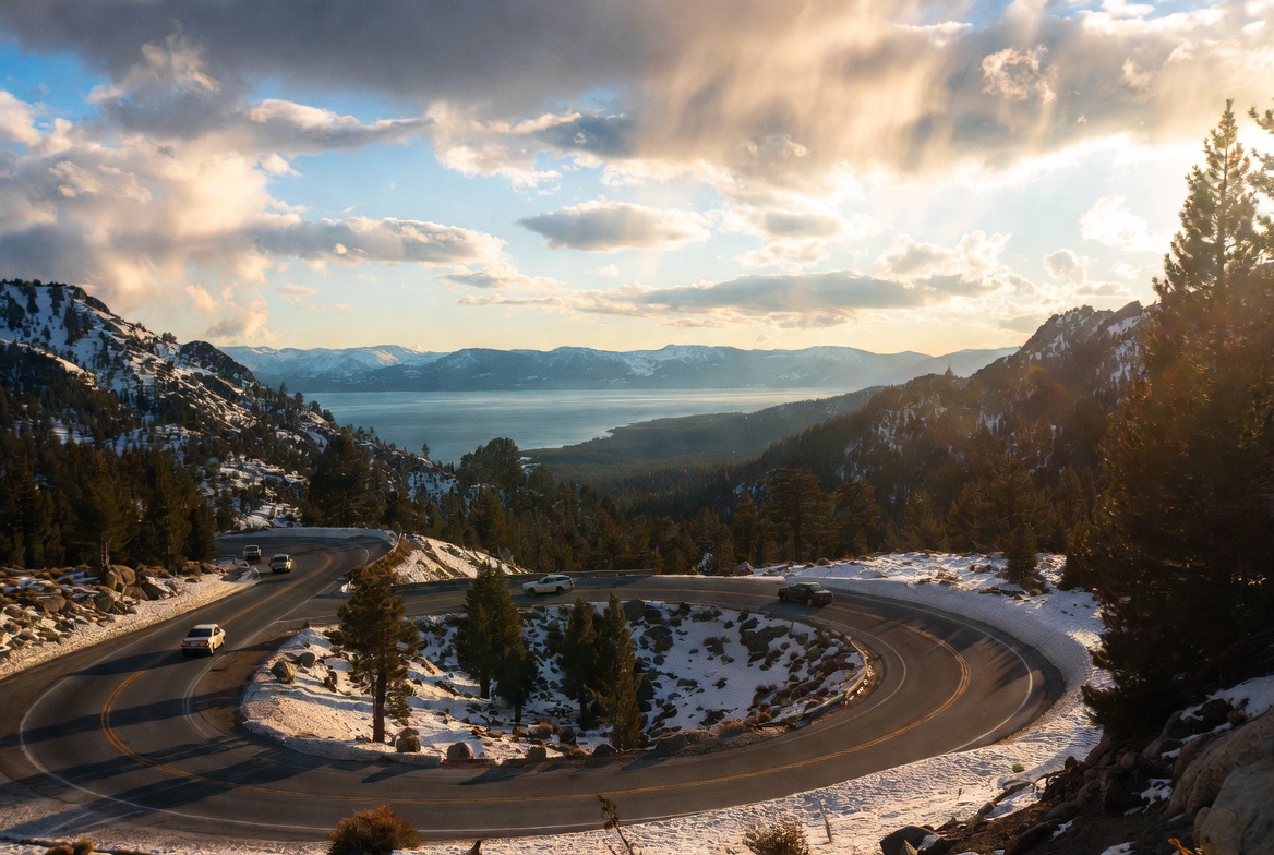 Mountain roads and driving conditions affecting relocation logistics in Lake Tahoe