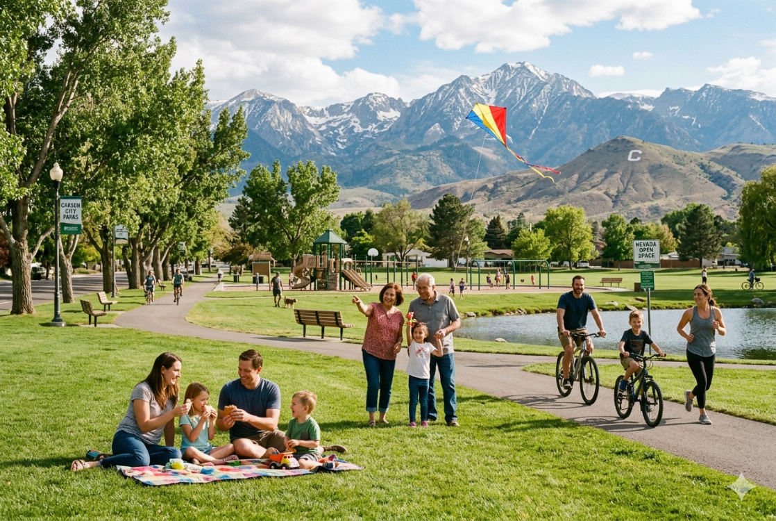 Residents enjoying outdoor lifestyle and neighborhoods in Carson City Nevada