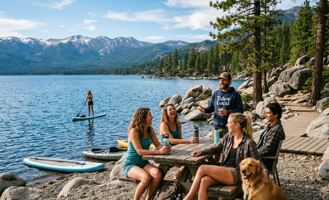 Residents enjoying outdoor recreation and mountain lifestyle in South Lake Tahoe
