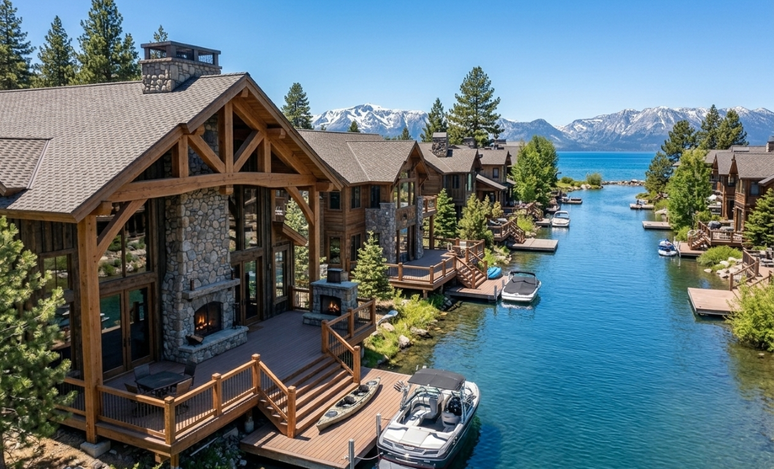 Waterfront homes with private docks in Tahoe Keys South Lake Tahoe