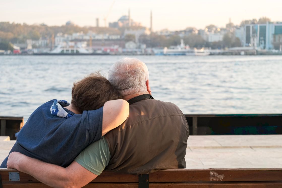 retired couple leisurely chilling 