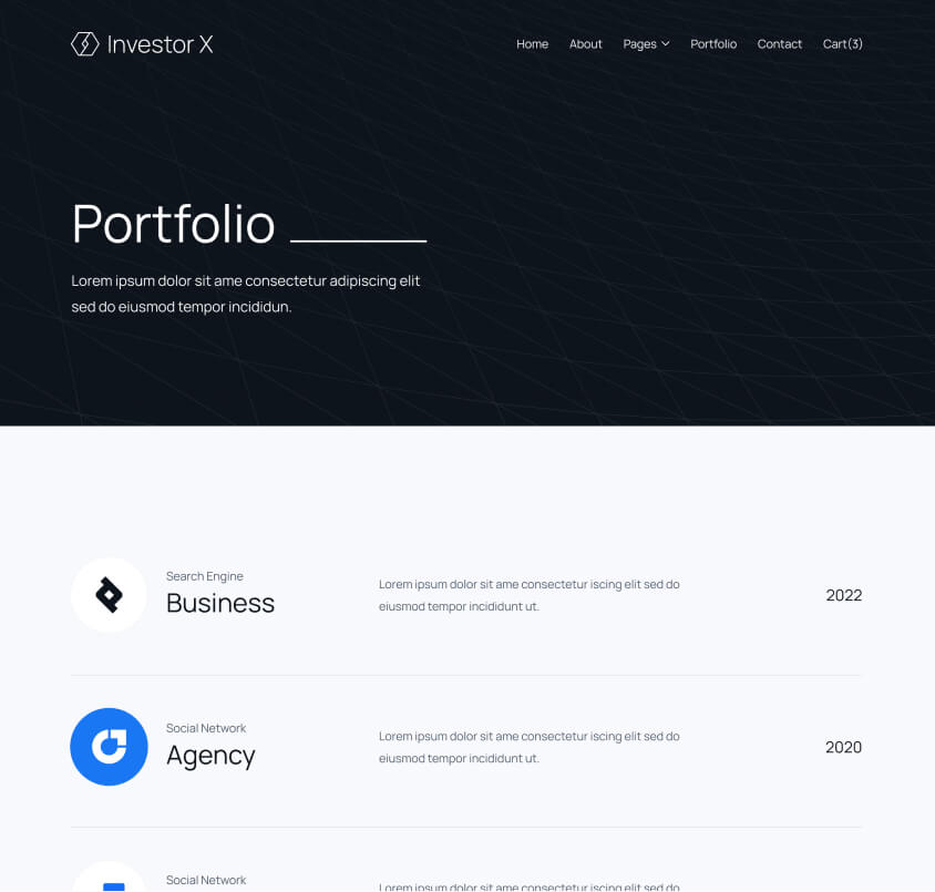 Portfolio Page - Social Media Assets - Investor & Investment Firm Webflow Template