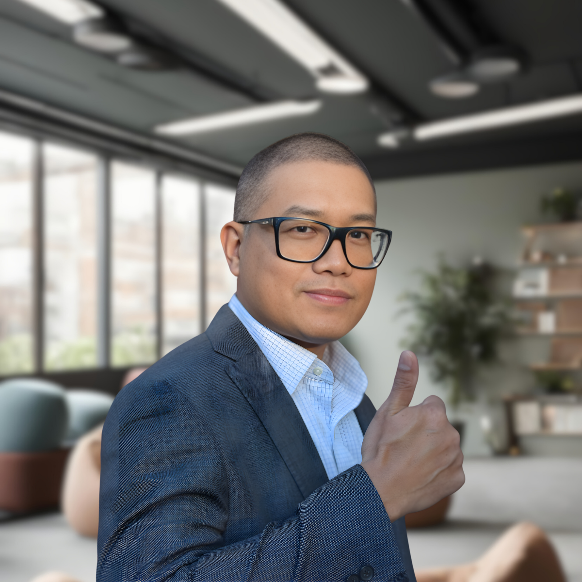 image of a person giving a presentation (for an ai saas company)