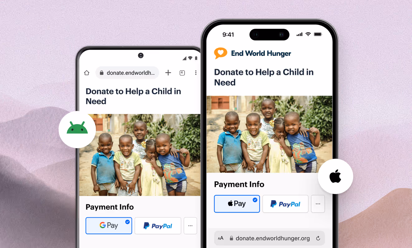 Dynamic payment methods on a donation form