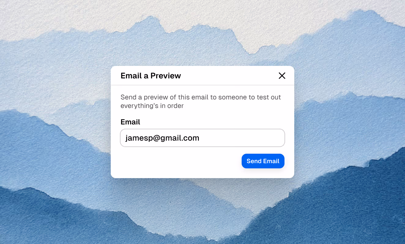 Email preview and test screen in GiveForms