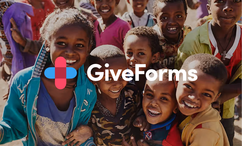 Example of incorrect GiveForms logo usage
