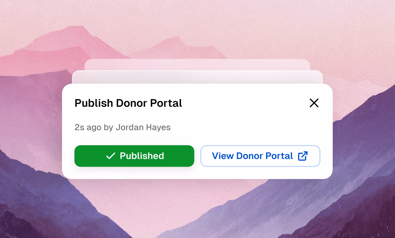 GiveForms donor portal setup completed in minutes