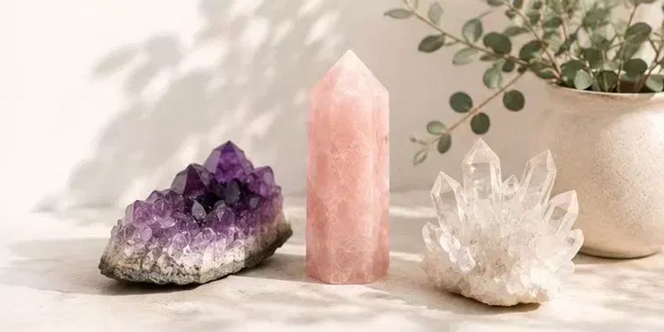Natural crystal point styled at home