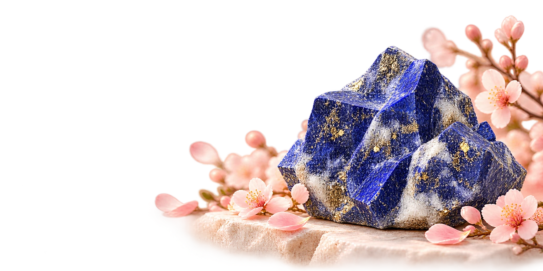 Lapis Lazuli — truth & self-expression. Illustrative crystal artwork.