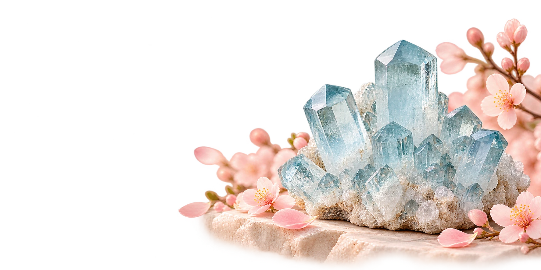 Aquamarine — clear communication. Illustrative crystal artwork.