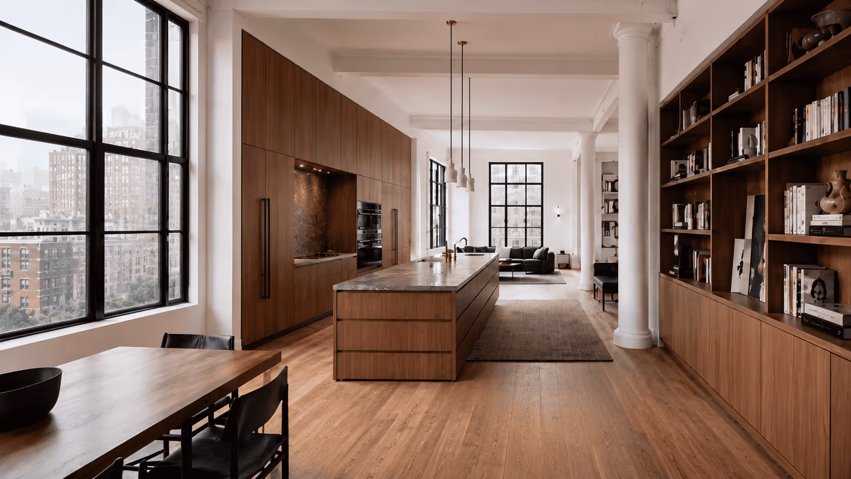 Tribeca custom cabinetry with built-in storage for a city home